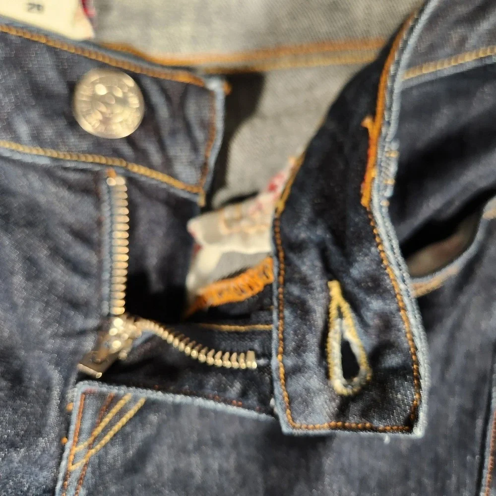 True Religion Brand Jeans Mens 29 Dark Blue Excellent‎ Slim Straight Made in USA